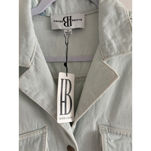 Hunter Brown coverall jumpsuit womens Small boilersuit light wash denim New NWT - Picture 3 of 6